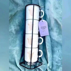 Ghost Stackable Espresso Cups Mugs With Holder